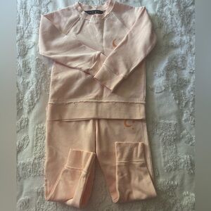 Miki Miette Kids Joggers Set Pants Sweatshirt Front Pockets Size 2T Peach